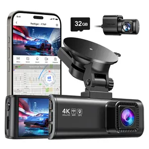 REDTIGER F7NP 4K Front Rear Dash Cam with Double-4 Fuses Free 32GB Card 3.16" IPS Screen Night Vision 170° Wide Angle WDR GPS DVR for Auto Vehicle Holiday Haul