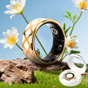 Smart Ring Fitness Tracker withBeautiful Crystal Charging Case, Step, Distance,Calories,Sleep Tracker, ActivityTracker for Women, Women Gift WearableWireless Heart Beat Monitor Heart Rate Monitor Digital Cute Electronic Gadgets