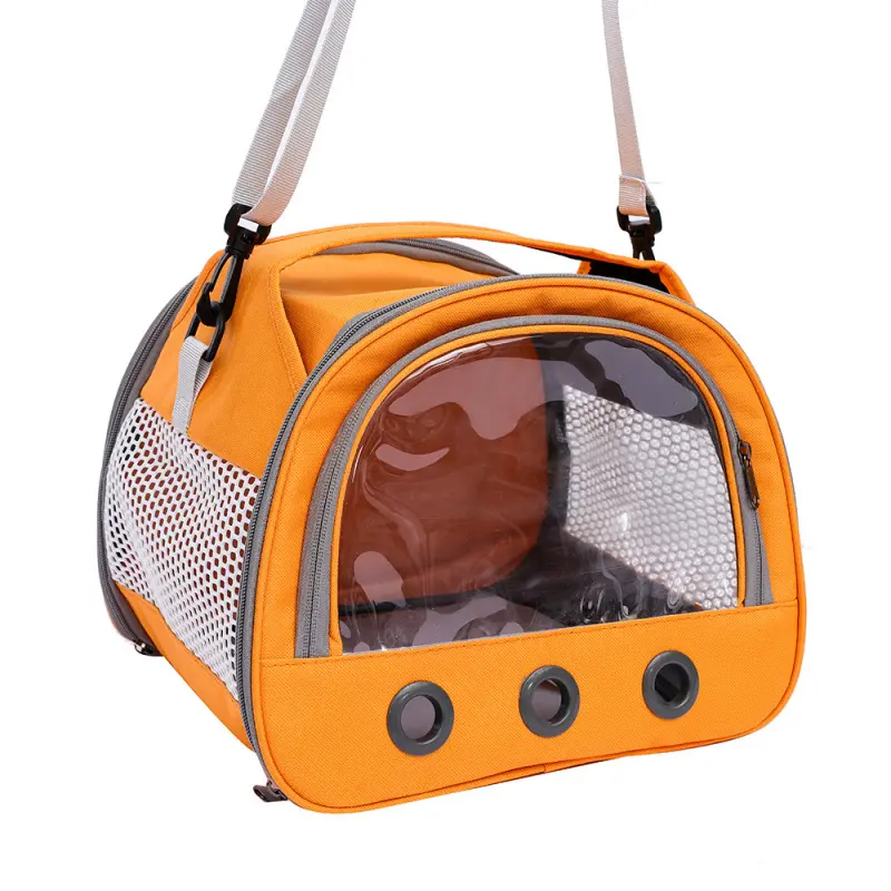 Small Animal Plastic Travel Carrier Bag with Carry Handle - Safe Transport for Guinea Pigs, Hamsters, Chinchillas, Rabbits (Easy-Carry Design)