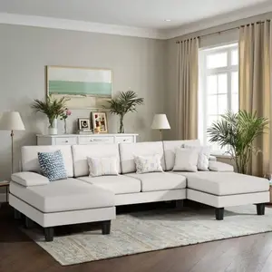 Sectional Sofa Couches For Living Room, U Shaped Modular Sectional Sofa, Convertible Sofa Bed 6 Seats Sectional Sleeper Sofa Comfy Couch With Adjustable Backrest