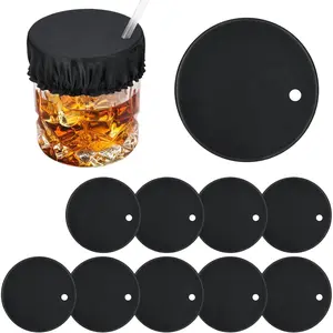 10-Pack Drink Cover Scrunchie,  Cap Scrunchie Drink Cover for Drinks, Drink Covers for  Protection -  Drink Getting Spiked at Bar Party Cup Cover with Straw Hole