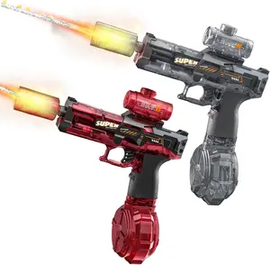 Electric Water Gun for Adults Kids, 2 pack Automatic Squirt Watergun pistol with Water spray sound and Led Light, Summer Outdoor Pool Beach Party Toys for Boys, Ice Mouse 2 Pack Black Red