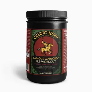 Famous Warlord Pre-Workout Powder for Men, 175mg Caffeine, Creatine, L-Citrulline & Beta-Alanine, Fruit Punch, 30 Servings