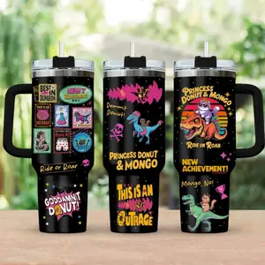 Princess Donut And Mongo 40oz Tumbler, Dungeon Crawler Carl Stainless Tumbler, Bookish 30oz Tumbler, Fantasy Book Drinkware Tumbler