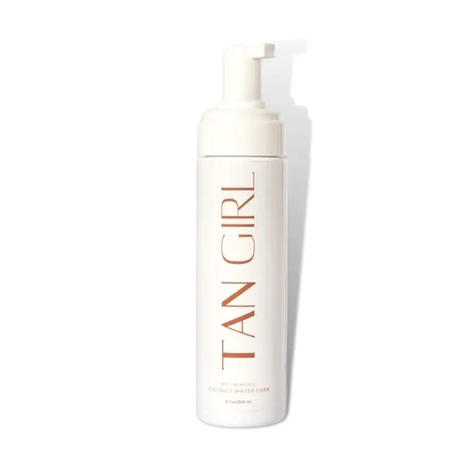 Tan Girl Coconut Water Dark Self Tan Mousse | Lightweight, streak-free self tan | Sunless, self tanner infused with coconut water. Skincare Sunflower