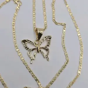 MARIPOSA/BUTTERFLY fashion necklace fancy style 24"inches GOLD-PLATED  love design