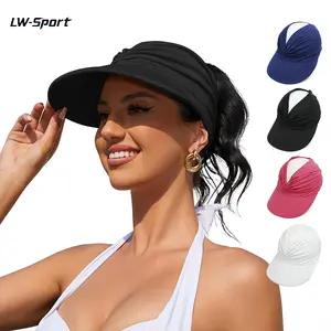 Women's UPF 50+ UV Protection Sun Visor Hat | SunSafeTok That Girl Aesthetic High Ponytail Wide Brim Hat | Birthday Gift for Her Beach Golf Hiking Outdoor Daily Casual Wear