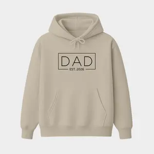 Dad Est. 2026 Hoodie, New Father Expecting Baby Pullover, Cute Pregnancy Announcement Hoodie, First-Time Dad Gift, Casual Unisex Streetwear Apparel