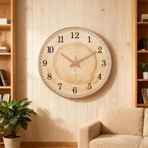 Imitation Wood Grain Wall Clock Living Room Clock Simple Nordic Fashion Home Decoration Modern Creative Personality Quartz Clock