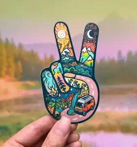 1pc Peace Gesture Funny Possum Sticker For Car, Truck, Bumper, PC, Hardhat, Tool, Box, Meme Decal Vinyl Sticker Car Accessories