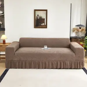 Leaf Pattern Sofa Cover, 1 Count Soft Comfortable Sofa Slipcover with Ruffle Design, Dustproof Sofa Protector for Home Living Room Office