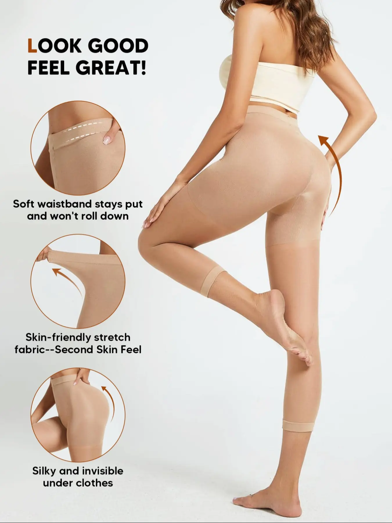 High Waist Postpartum Shaping Compression Women's Pantyhose, Lightweight Breathable Tight Fit, Abdominal Tummy Control, Thigh Support, Body Recovery, Shapewear