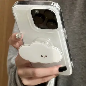 Cute White Cloud Phone Grip for Aesthetic Phone Case, Minimalist Acrylic Griptok Stand, Kawaii Animal Cloud Phone Holder, Trendy Korean Style Tech Accessory, Small Gift for Daughter Best Friend