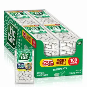 Tic Tac Freshmints Snack - On-the-Go Breath Mints, Pocket-Sized, 100 Pieces Per Container, Bulk 12-Pack, 1.7 oz Each