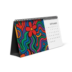 Retro Floral Doodle Desktop Calendar
