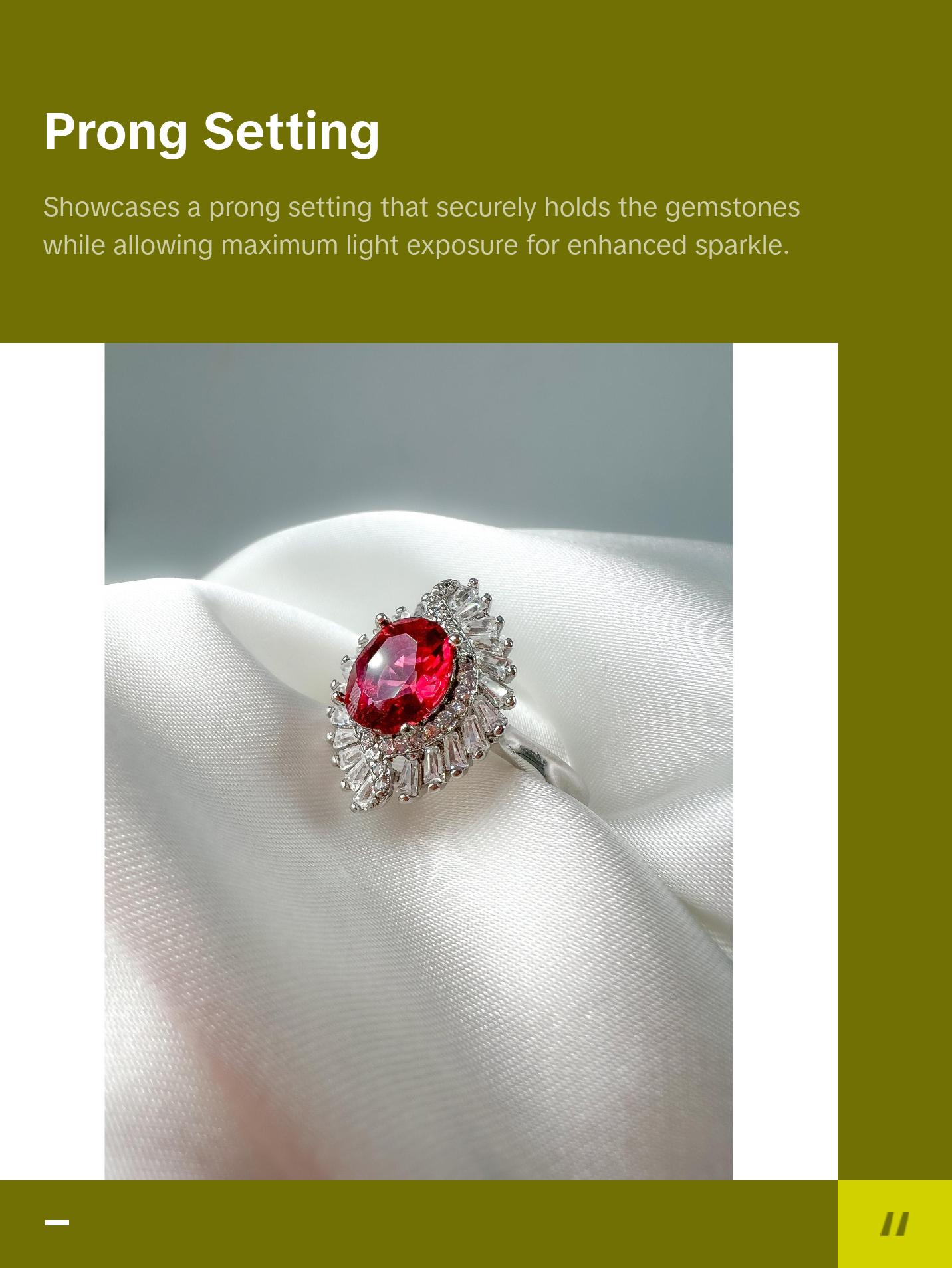 Ruby Statement Halo Sterling silver Ring, Size 9