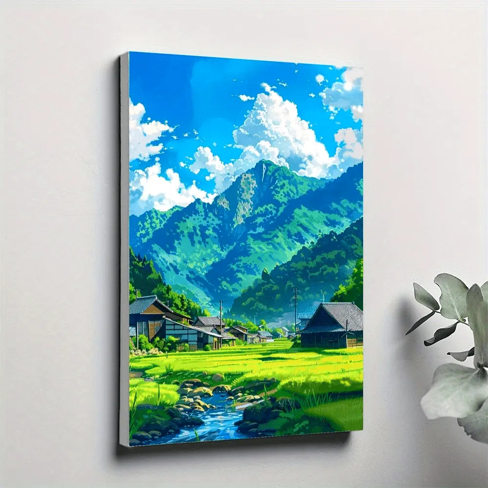Forest Scenery Pattern Wooden Frame Canvas Painting, Modern Art Wall Decoration, Home Living Room Bedroom Office Wall Decoration, Poster Wall Art, Wall Decoration Painting