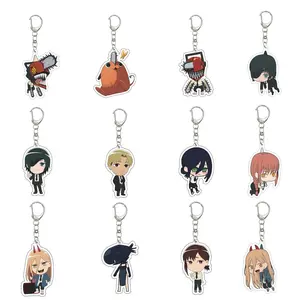 55MM Anime Chainsaw Man Keychain  Denji/Pochita/Makima/Power  Key Chain Acrylic Model Plate Christmas Gifts