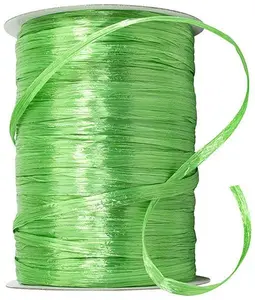 Premium - Pearl Finish Raffia Ribbon --- 1/4in x 100 yards --- Citrus Color