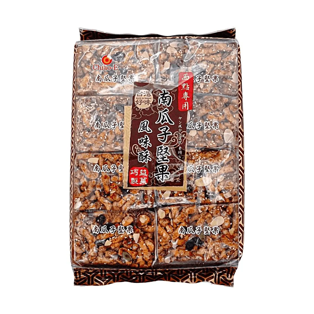 QIAOYI Taiwanese Pumpkin Seed Nougat Crisps - 400g Crunchy Low Fat Snack Pack, Traditional Sweet Treats, Crunchy Snack