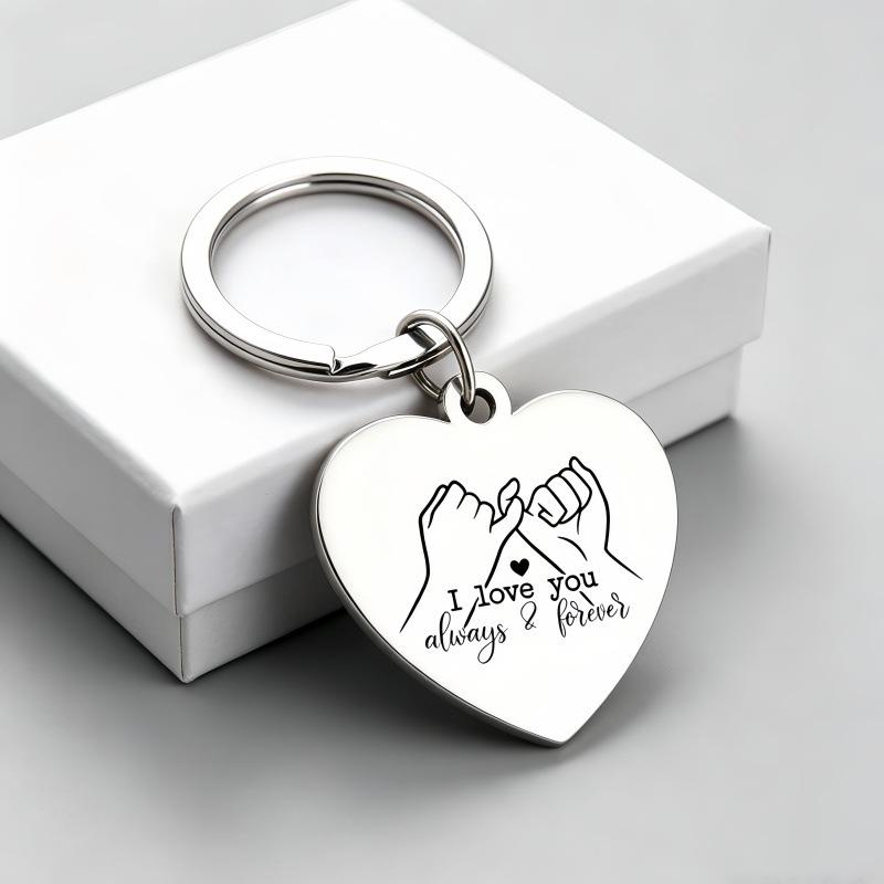 Heart Shaped Keychain, Fashionable Letter Pattern Keychain for Women & Men, Trendy All-match & Exquisite Keychain for Birthday Gift, Personalized Heart Tag