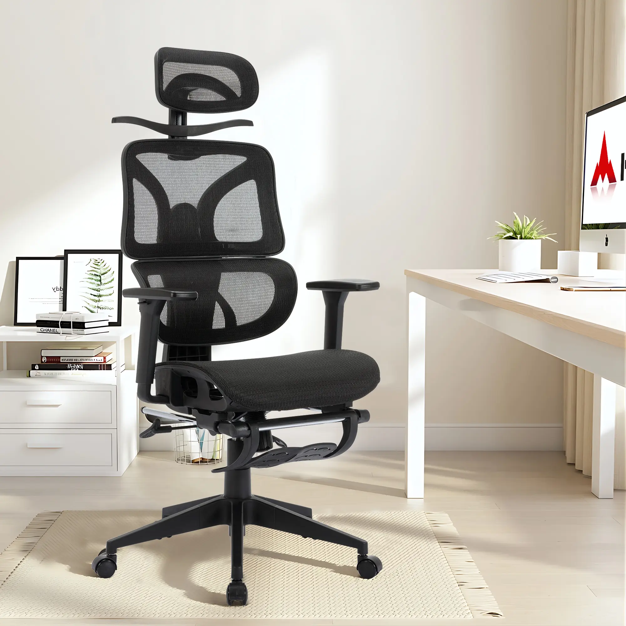 Mesh Keywords VECELO Ergonomic Mesh Office Chair with Footrest - Black - TikTok Shop