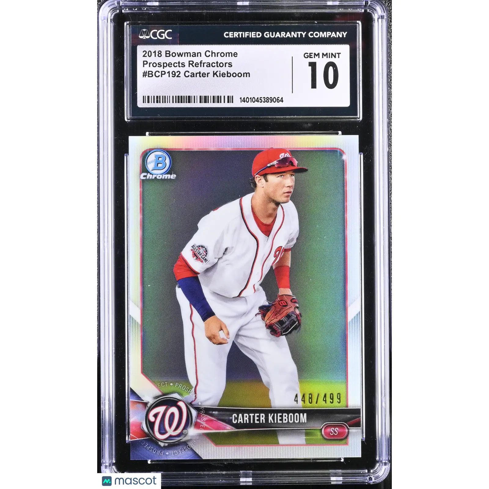 Carter Kieboom CGC 2018 Chrome #BCP192 448/499 Baseball 10