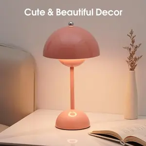 Modern Bud Lamp Wireless Touch Dimmable Rechargeable Table Lamp Nordic Mushroom Night Light Bedside Lamp for Bedroom Living Room