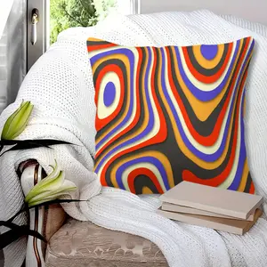 1-Piece Set of Y2K Retro-Style Abstract Wavy Print Polyester-Filled Square Pillows, Gen Z-Style Soft Microfiber, Suitable for Sofa and Bedroom Pillows, Living Room and Office Seat Cushions, Hotel and B&B Home Decor, Housewarming Gifts, and Holiday Gifts