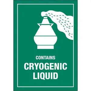 Tape Logic  3 x 4.25 in. - Contains Cryogenic Liquid Labels, Green & White - Roll of 500