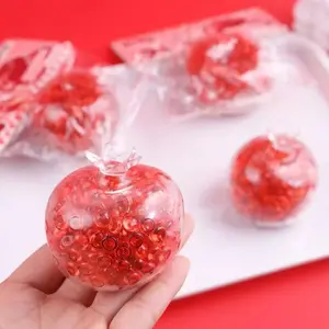 Apple Shaped Squishy Toy with Red Beads Filled, Relaxing Stress Relief Gadget for All Ages