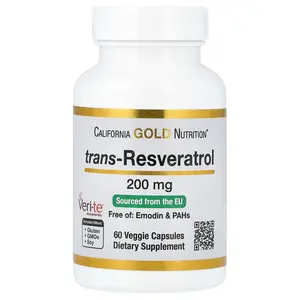 California Gold Nutrition trans-Resveratrol, 200 mg, 60 Veggie Capsules