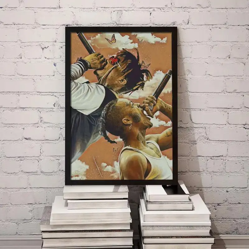 Juice 999 Xxxtentacion Art Print Poster, WRLD 999 Wall Art, Lucid Room Home Print, Rap 999 Music Lover Gift, Hip Hop Xmas Gift, Album Cover Poster decor ornament(Note: Frame shown for display only)