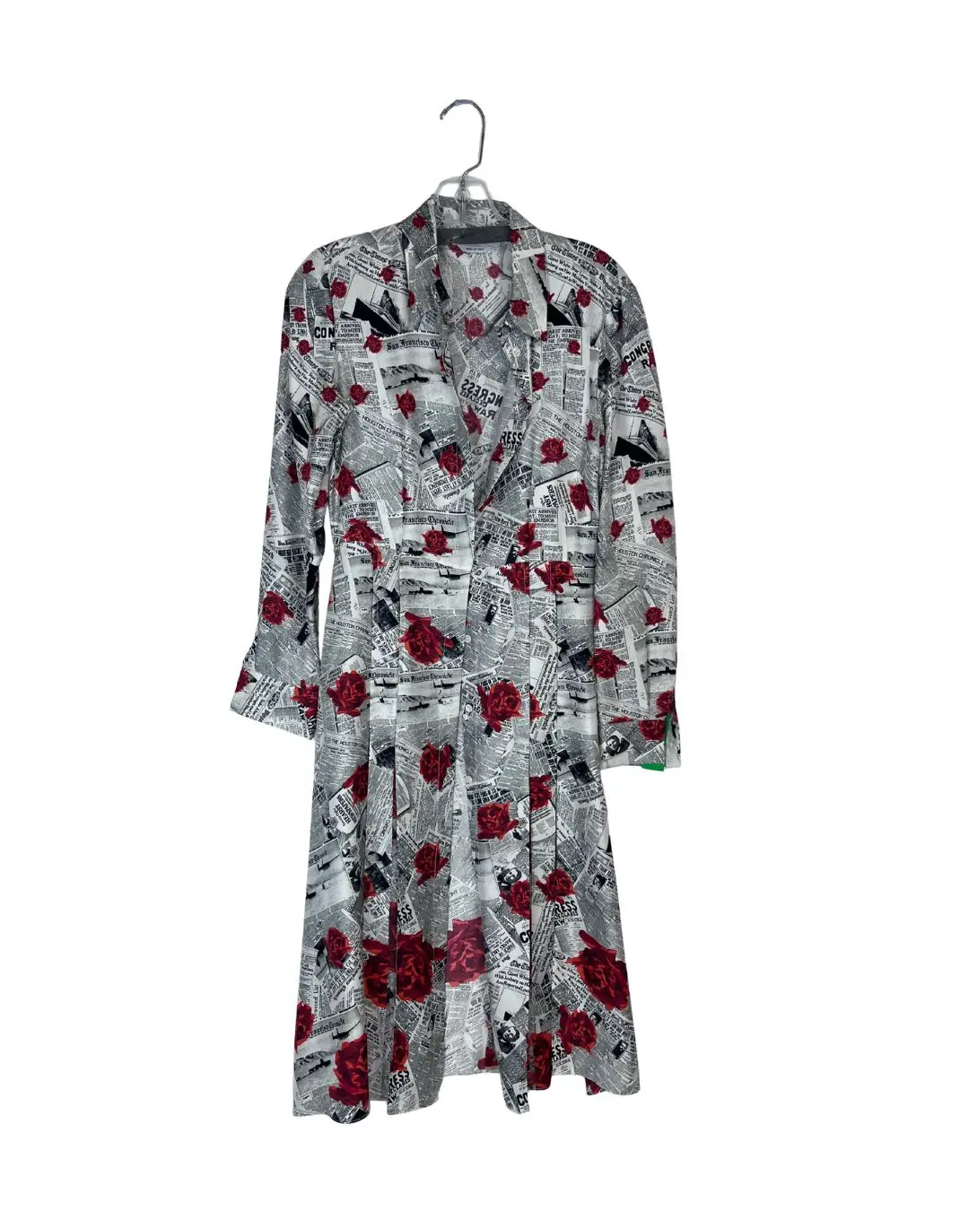 GABRIELA HEARST Newspaper Print Shirt Dress (Size 8)