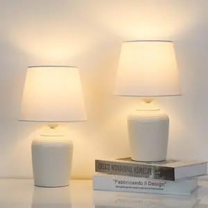 Small Table Lamps Set of 2, Bedside Nightstand Lamps for Bedroom Kid’s Room, Cute Desk Lamps with Studded Texture Base for Reading Nursery Living Room Office