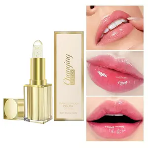 Color Changing Lipstick with Flakes, Transferproof Ph Reactive Jelly Lip Balm for Hydration, 3.5g Moisturizing Lip Care