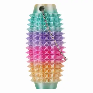 3D Printed Rainbow Keychain Stress Relief Massager, Portable Hand Massage Tool for Anxiety Relief, Focus Improvement, Relaxation, Travel, Work, Study