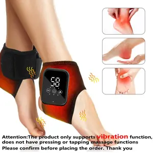 2PCS Ankle Support Device, 3 Heat Settings 48-58°c, 3 Massage Levels, 15-Minute Timer, Touchscreen Operation, Universal Adhesive Strap, USB Rechargeable Massagers