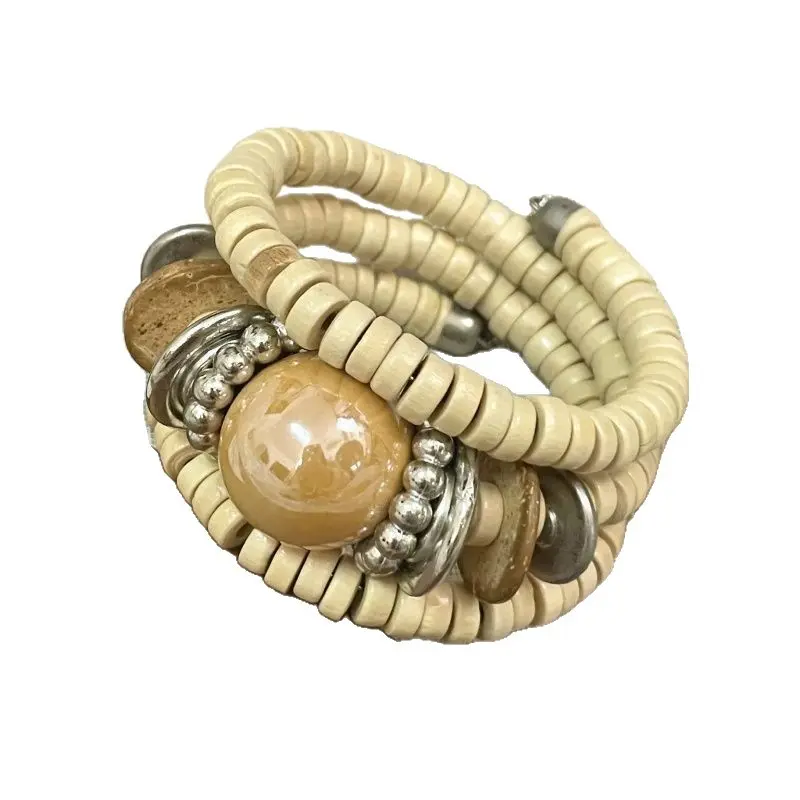 Vintage Star River Ode Bracelet with Beaded Design and Central Stone Accent
