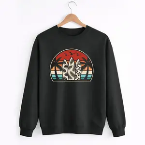 Hawaii Surfboard Surfing Sweatshirt – Tropical Beach Design, Long Sleeve Unisex