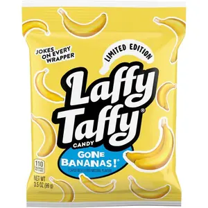 Laffy Taffy Mini Bar Bag, Banana, Chewy Taffy Candy, 3.5 oz