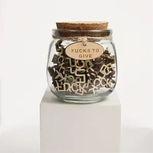 Funny Gift Jar Decor – Gag Gift with Wooden Letter Pieces, Perfect for Stress Relief, Desk Decor & Unique Present Idea