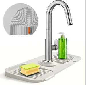 Sink Splash Guard – Silicone Faucet Mat – Drain Cover Included