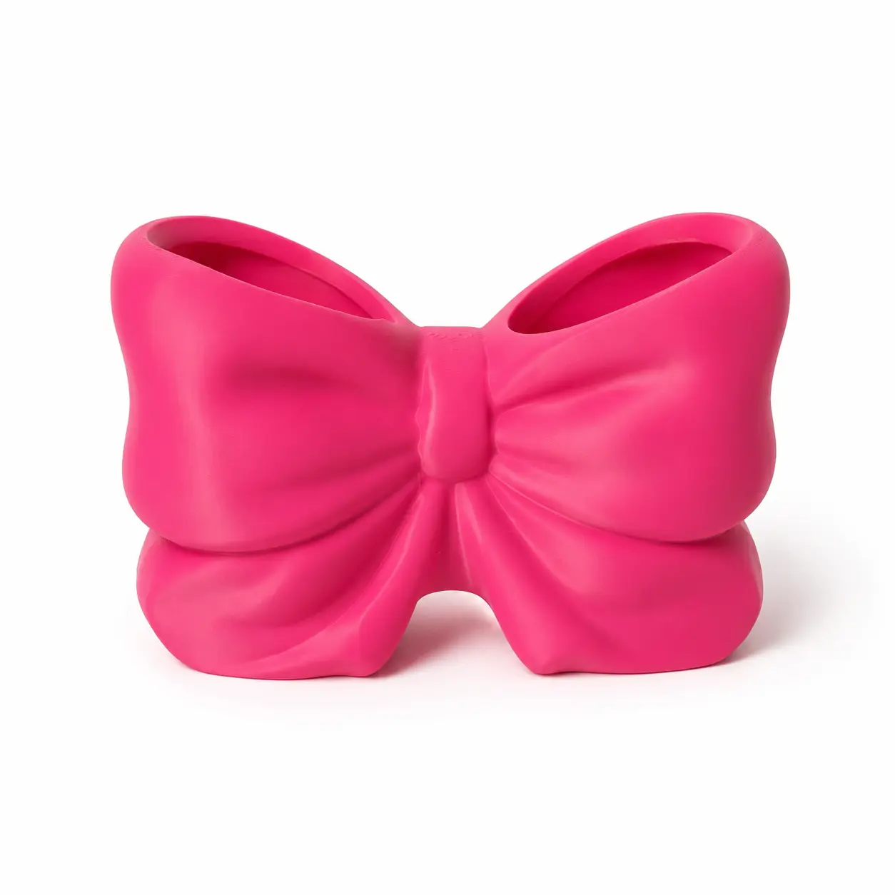 3D Printed Decorative Bow Shape Pink Desk Organizer, Office Stationery Storage Organizer for Pencils & Makeup Brushes