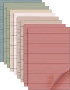 9 Pads Lined Sticky Notes 4X6 in Post, Vintage Colors Self Pad Its, Super Sticking Power Memo Pads Its, 40 Sheets/Pad YEECOK