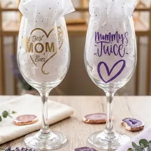 Personalized Wine Glasses for Mother's Day - "Best Mom Ever" & "Mommy's Juice" Design - Perfect Gift for Mom