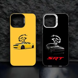 Car Dodge Challenger S-SRT Phone Case For iPhone17 Air 16 15 14 Plus 13 12 11 Pro 7 8 XS Max XR silver black bumper case