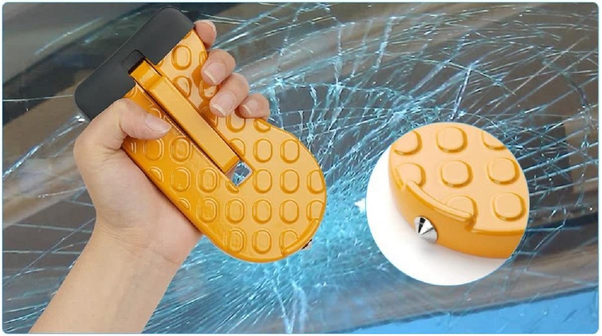 2 Pack Car Door Step with Glass Breaker Safety Hammer & Roof Rack Access,Foldable Roof Rack Door Step - Fits Most Car, SUV and Truck, Max Load 400 lbs