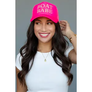 Boat Babe Trucker Hat Mesh Cap Polyester Cap Boat Babe Trucker Hat Mesh Cap Polyester Cap