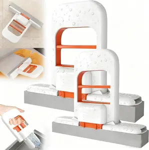 2026 New Mini Mop: Portable Self Squeezing Sponge Mop for Small Spaces, Bathroom Kitchen Desktop Glass Cleaning Gadgets, Wet & Dry Quick Clean Lightweight Compact Orange Can Stand or Hang